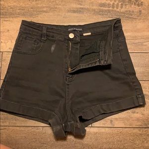 Brandy Melville high rise black denim shorts